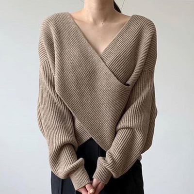 Savrani™ | Pull in maglia incrociata chic