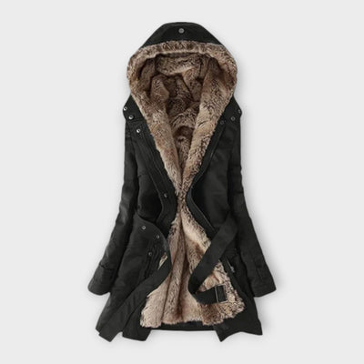 Mikash - Cappotto Accogliente Foderato in Pelliccia