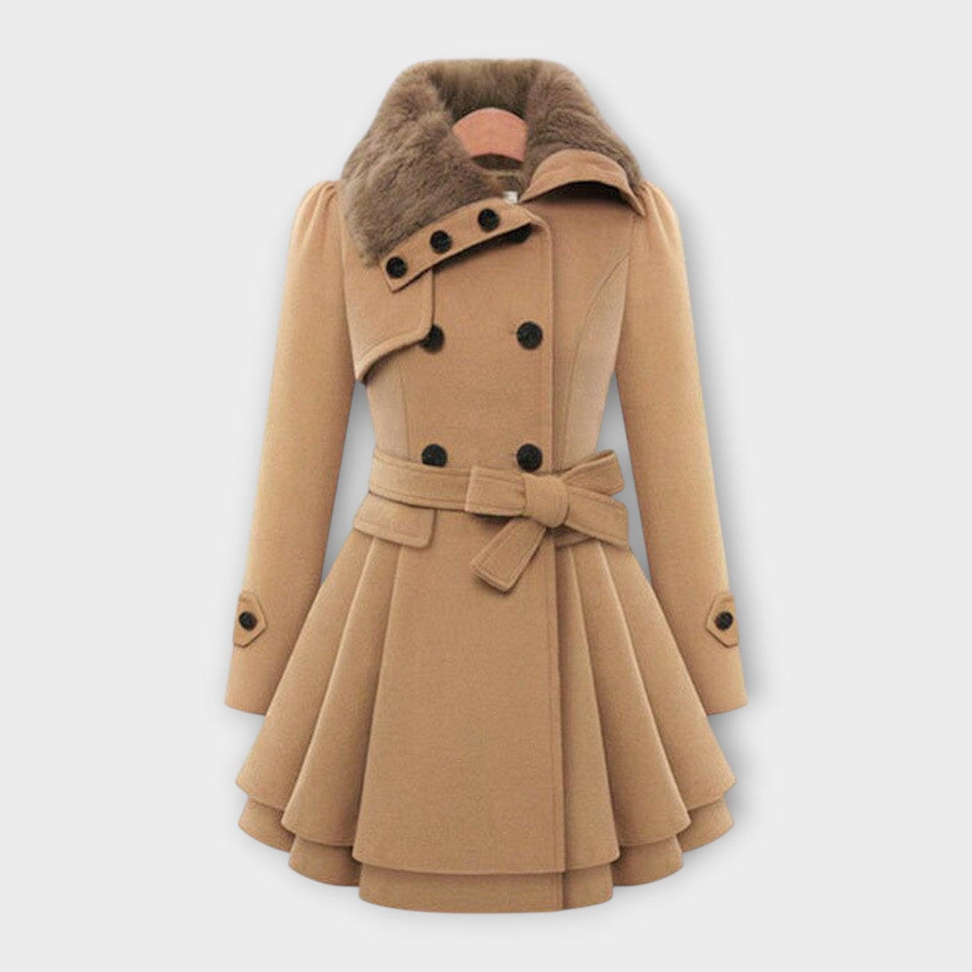 Emma - Cappotto Elegante con Collo in Pelliccia Sintetica