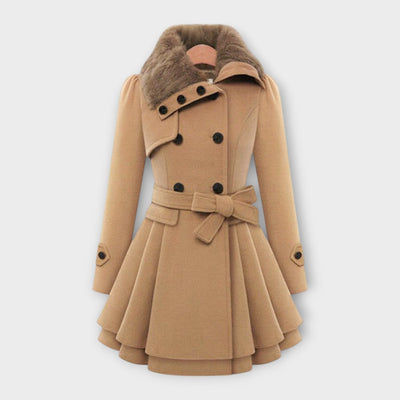 Emma - Cappotto Elegante con Collo in Pelliccia Sintetica