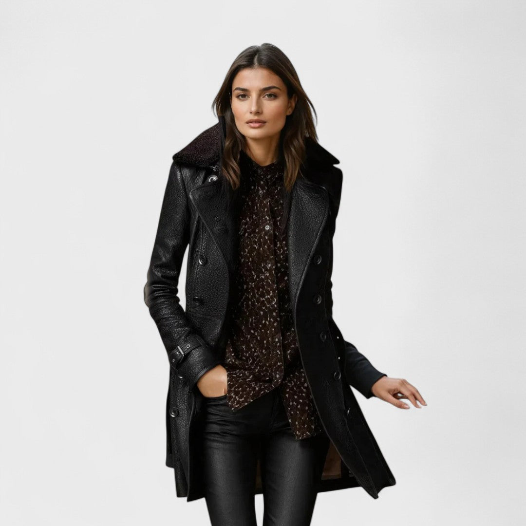 Marie - Elegante Cappotto in Pelle