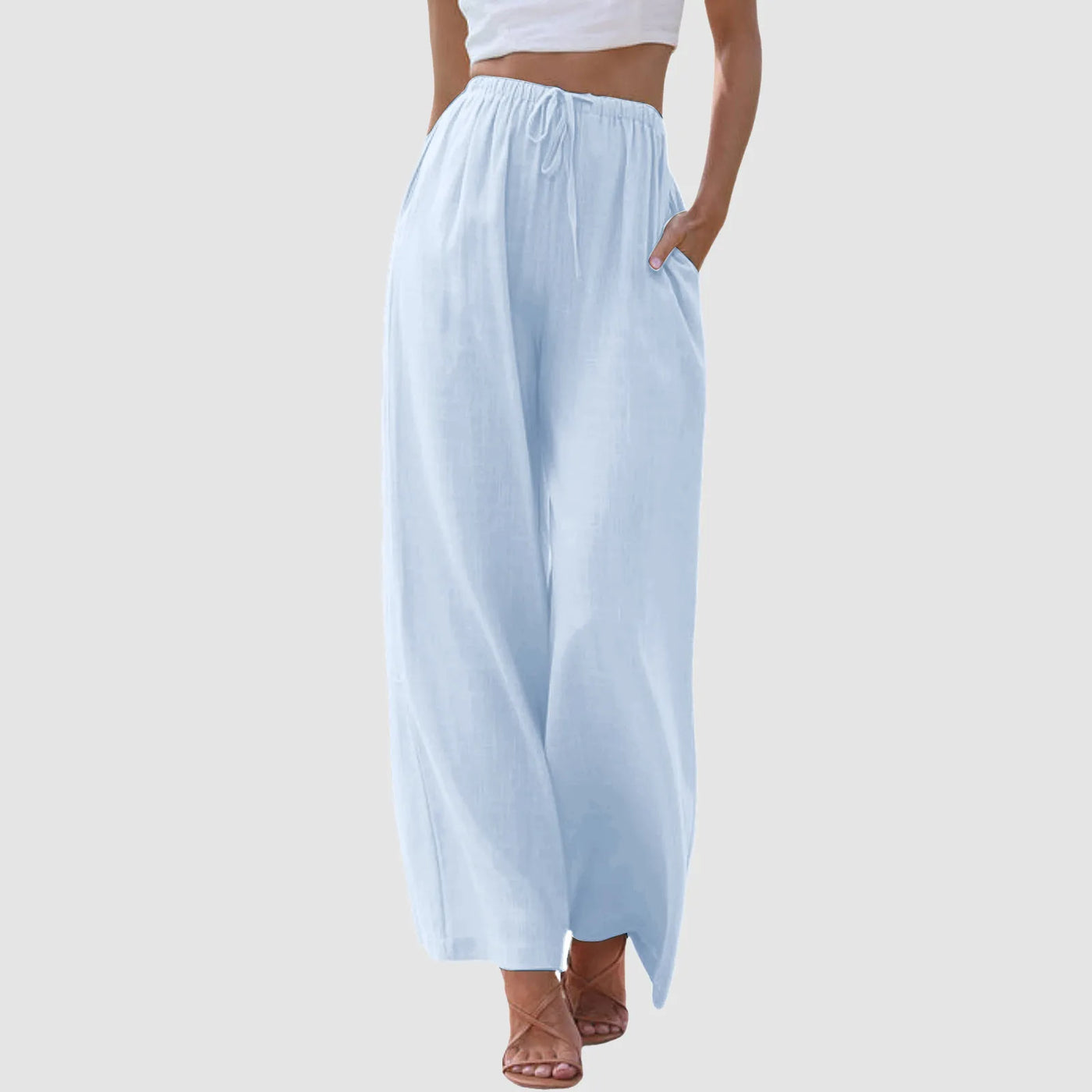 Savrani™ | Pantaloni a vita alta a gamba larga