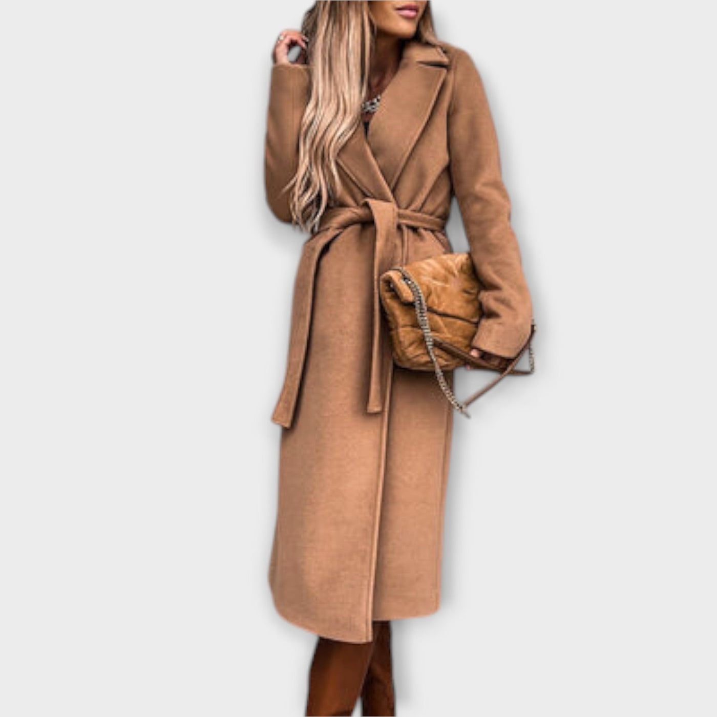 Eliza - Cappotto Lungo Elegante con Fiocchi