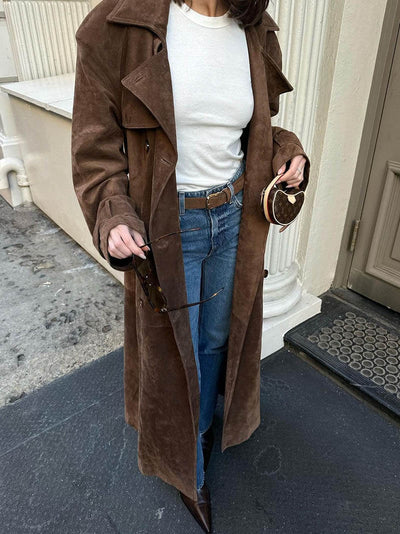 Molly trench coat in suede sintetico
