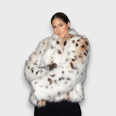 Leoline – Giacca in pelliccia sintetica con design animale