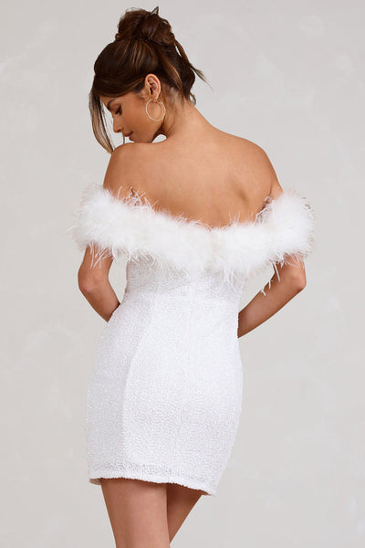 Savrani™ | Abito in paillettes con piume