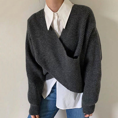 Savrani™ | Pull in maglia incrociata chic