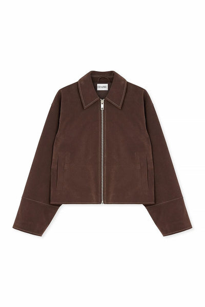 VALIRA Giacca Zip in Finta Suede